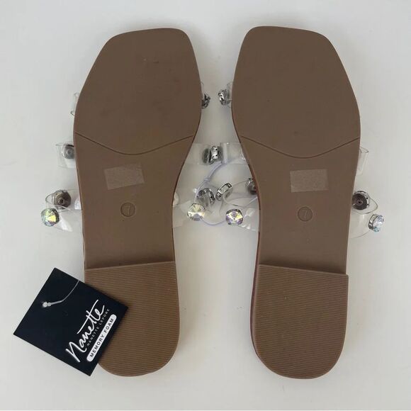 Nannette White and Brown Sandals with Elegant Turquoise Accents - Picture 6 of 6